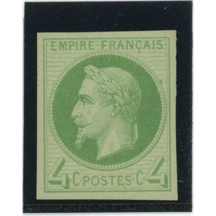 Napoleon Lauré 4 c. Vert clair - Essai de couleur