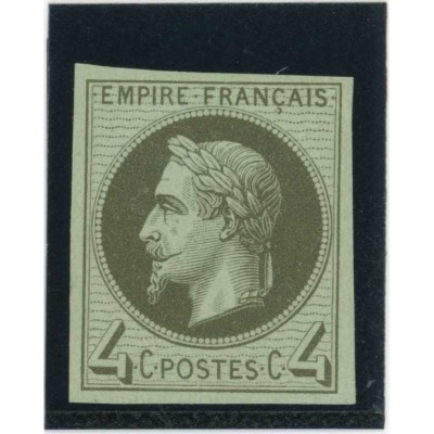 Napoleon Lauré 4 c. Vert - Essai de couleur