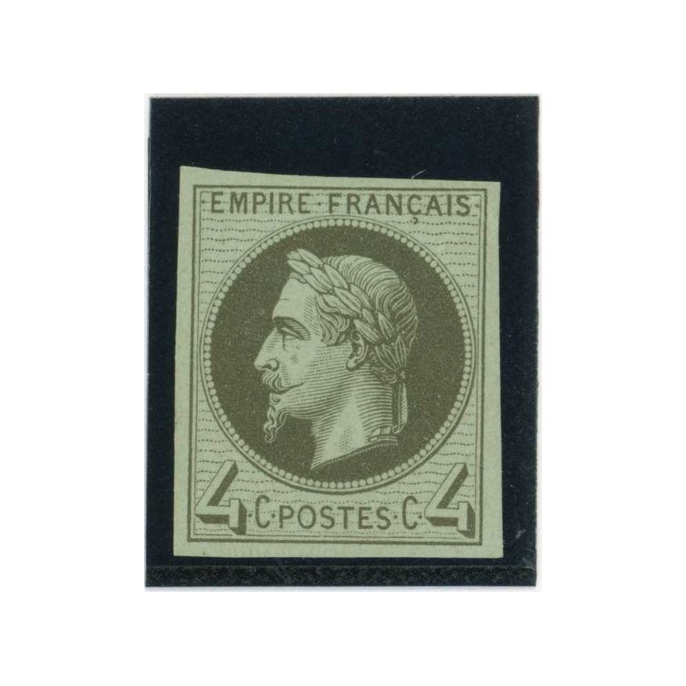 Napoleon Lauré 4 c. Vert - Essai de couleur