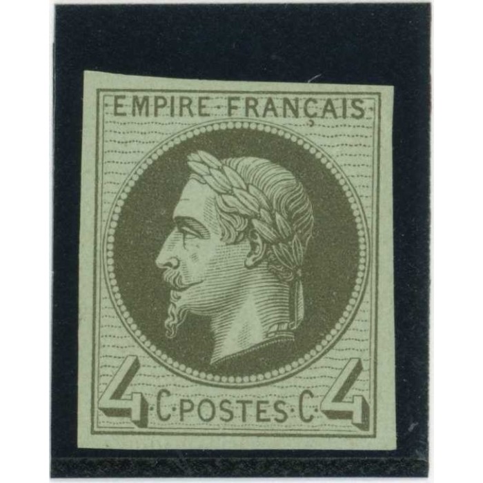 Napoleon Lauré 4 c. Vert - Essai de couleur
