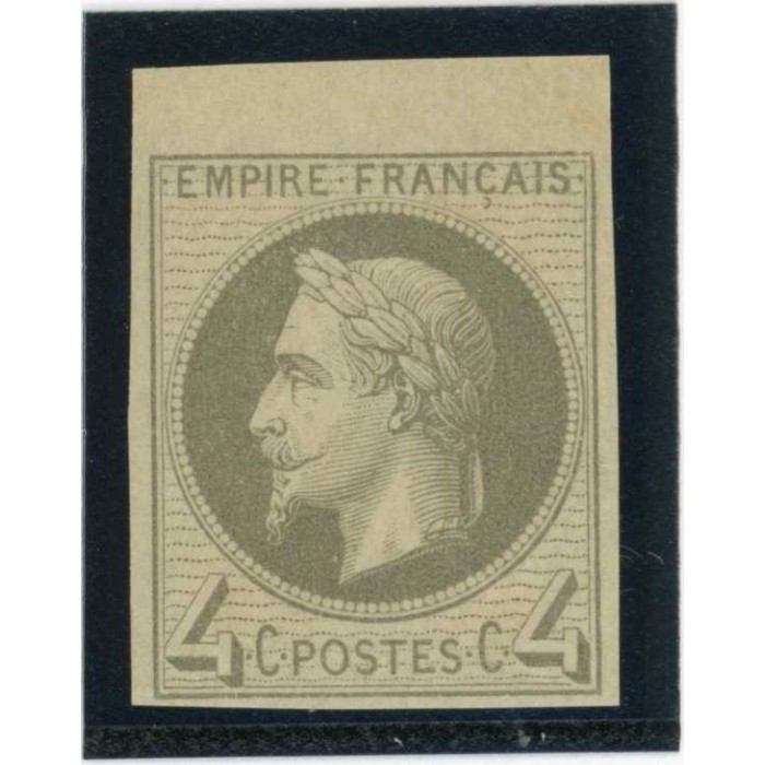 Napoleon Lauré 4 c. Gris - Essai de couleur