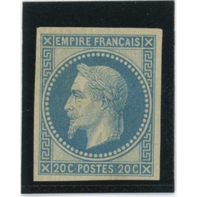 Napoleon Lauré 20 c. Bleu - Essai de couleur