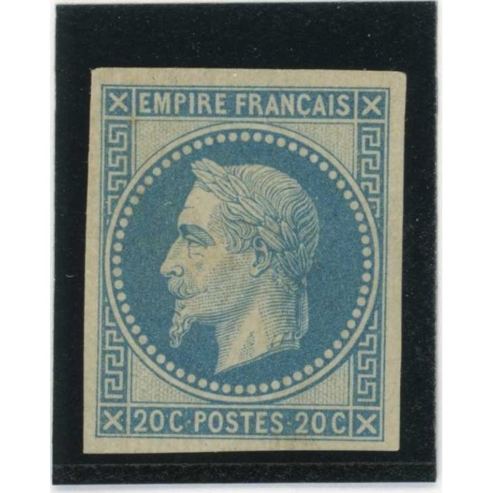 Napoleon Lauré 20 c. Bleu - Essai de couleur
