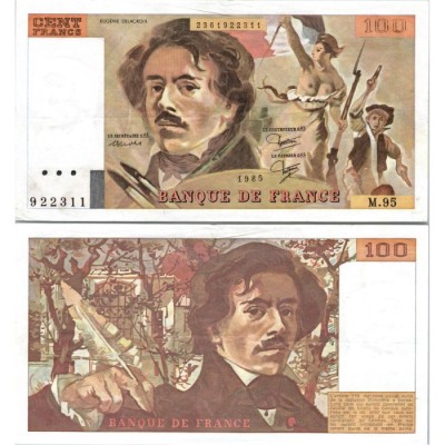 100 Francs Delacroix - 1985 - F.69.09 - Alph 95 - SPL