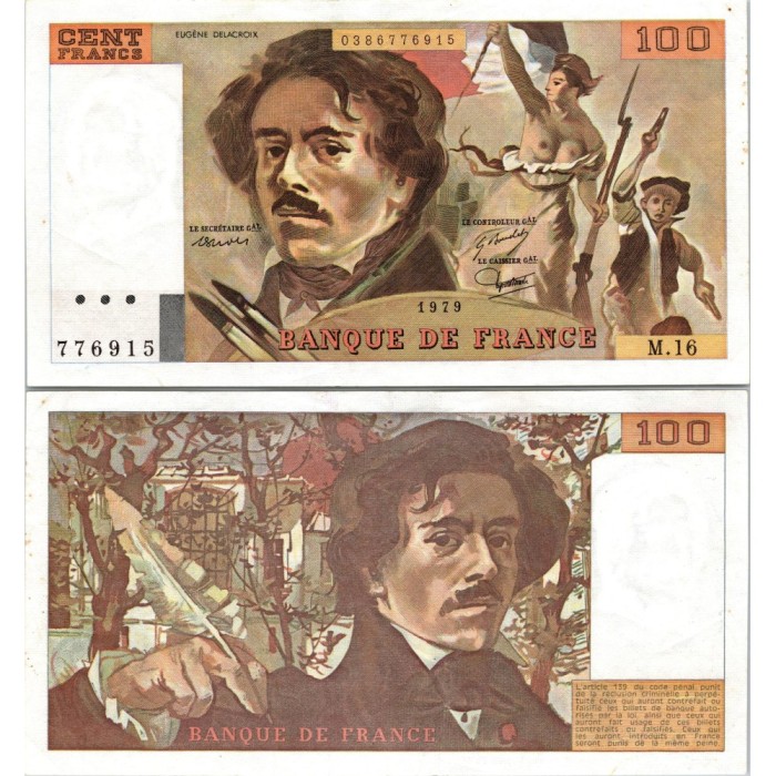 100 Francs Delacroix - 1979 - F.69.02c - Alph 16 - Neuf