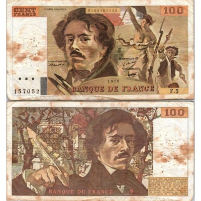 100 Francs Delacroix - 1978 - F.69.01d - Alph 5 - B