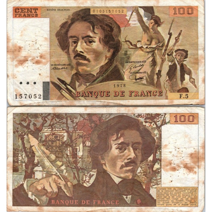 100 Francs Delacroix - 1978 - F.69.01d - Alph 5 - B