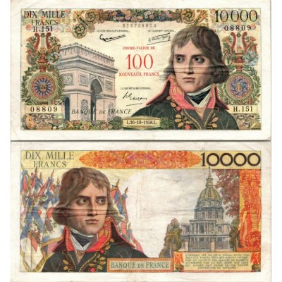 100 NF sur 10000 Francs Bonaparte - 30/10/1958 - F.55.01 - Alph 151 - SUP