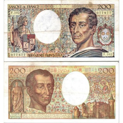200 Francs Montesquieu - 1992 - F.70.12a - Alph 102 - TTB
