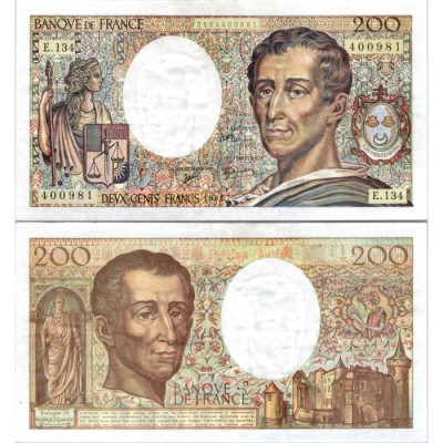 200 Francs Montesquieu - 1992 - F.70.12c - Alph 134 - SUP