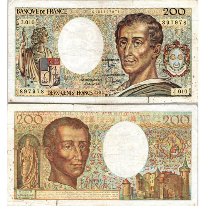 200 Francs Montesquieu - 1982 - F.70.02 - Alph 010 - TTB