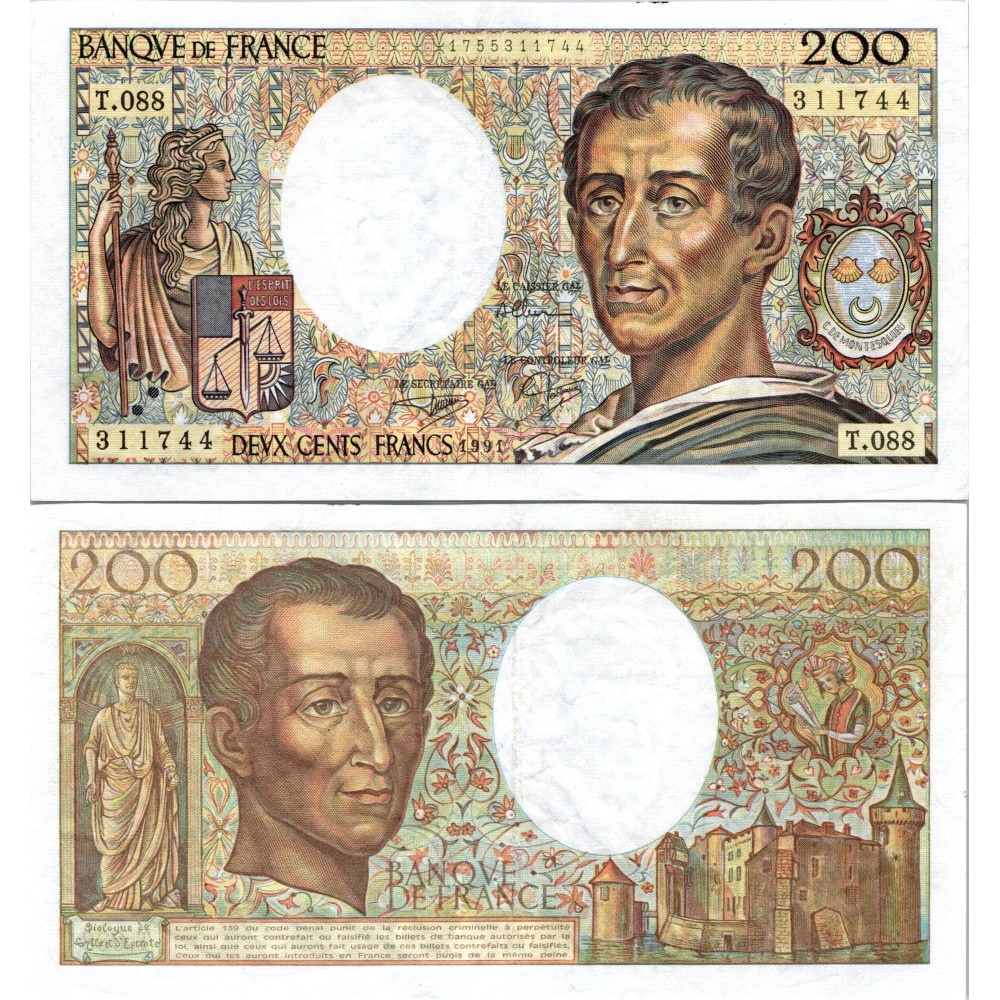 200 Francs Montesquieu - 1991 - F.70.11 - Alph 088 - SPL