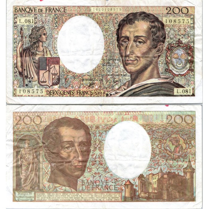 200 Francs Montesquieu - 1990 - F.70.10a - Alph 081 - TB