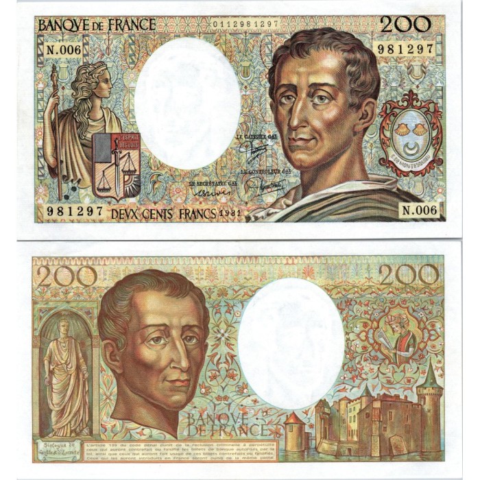 200 Francs Montesquieu - 1981 - F.70.01 - Alph 006 - SPL