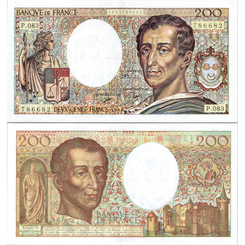 200 Francs Montesquieu - 1990 - F.70.10a - Alph 083 - SPL