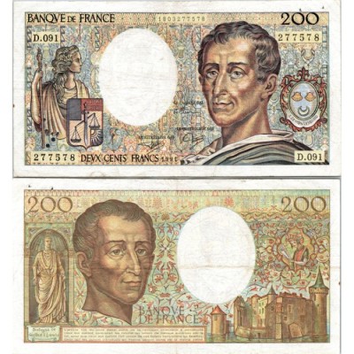 200 Francs Montesquieu - 1991 - F.70.11 - Alph 091 - SUP