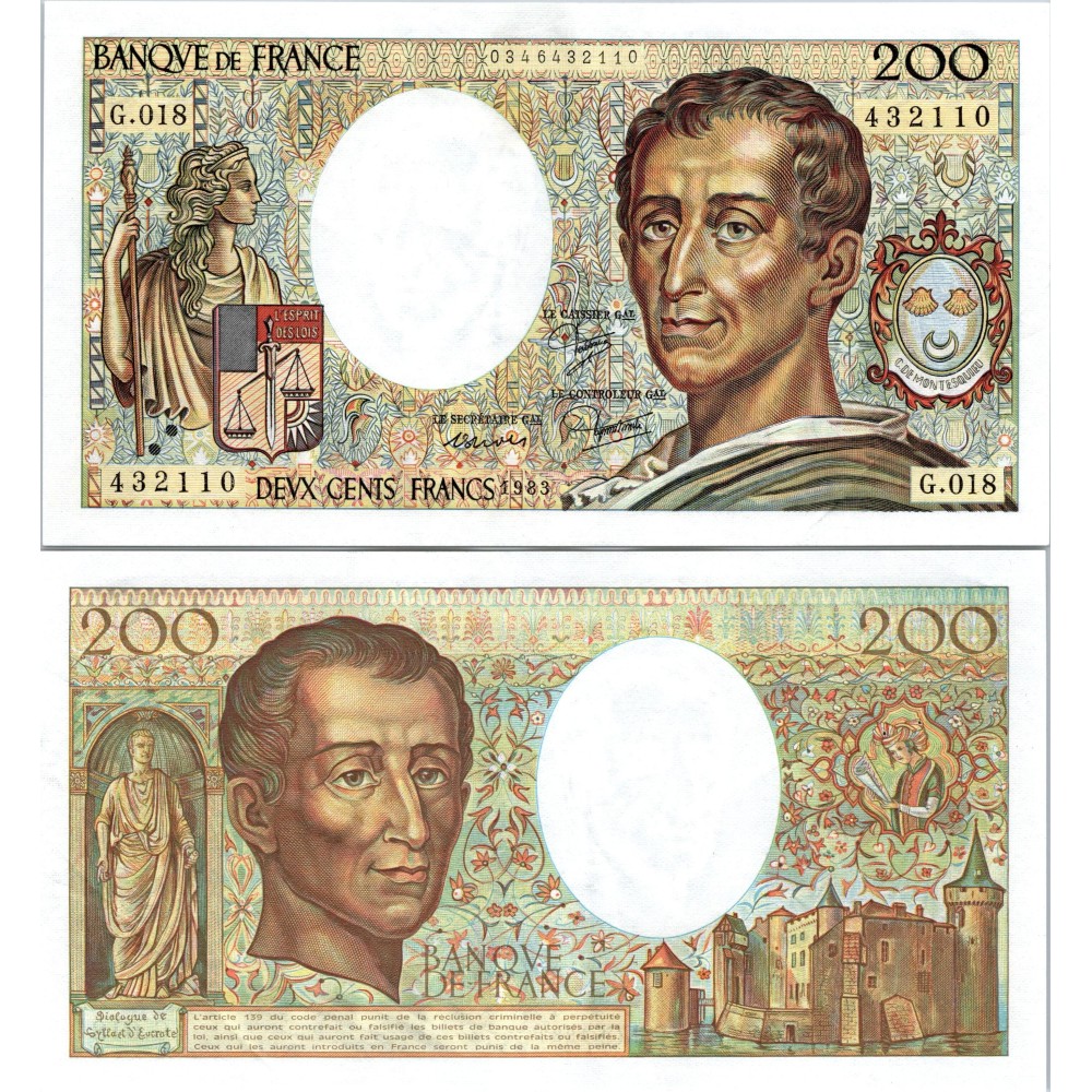 200 Francs Montesquieu - 1983 - F.70.03 - Alph 018 - SPL