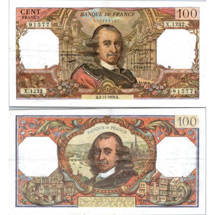 100 Francs Corneille - 2/11/1978 - F.65.64 - Alph 1232 - SPL