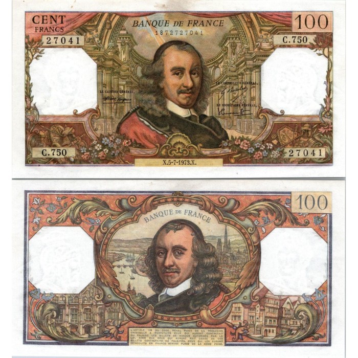 100 Francs Corneille - 5/07/1973 - F.65.43 - Alph 750 - SUP