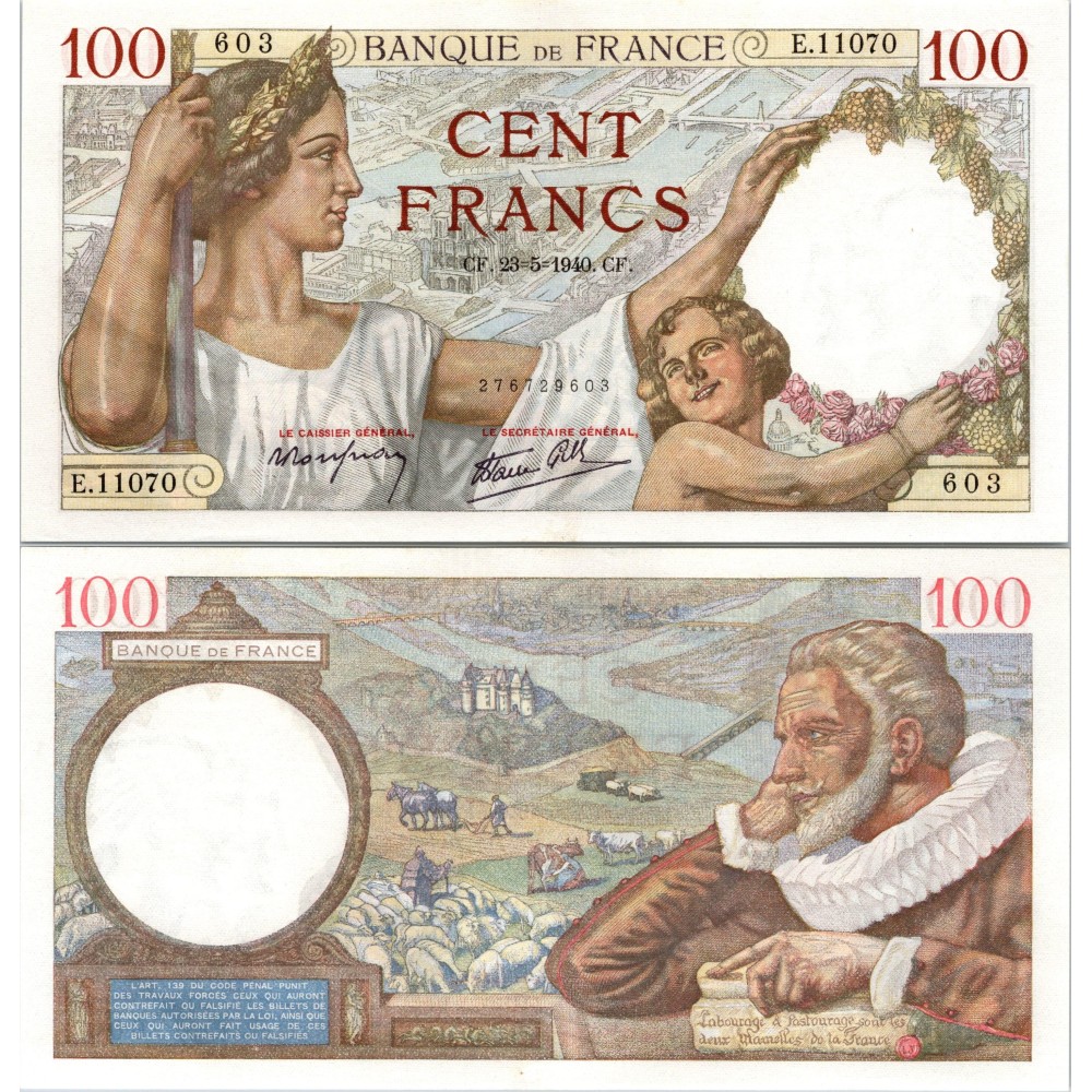 100 Francs Sully - 23/05/1940 - F.26.30 - Alph 11070 - SUP