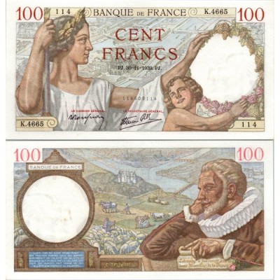 100 Francs Sully - 30/11/1939 - F.26.16 - Alph 4665 - SPL