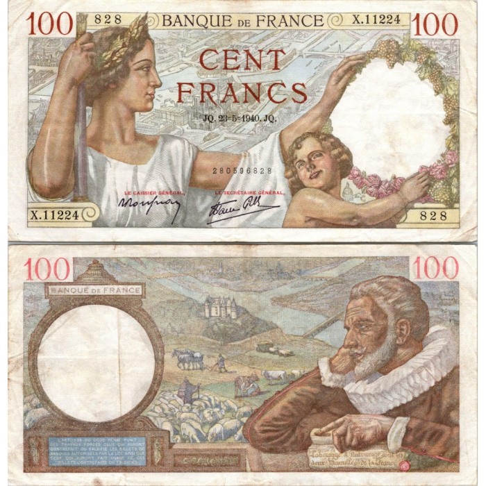 100 Francs Sully - 23/05/1940 - F.26.30 - Alph 11224 - TTB