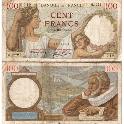 100 Francs Sully - 21/09/1939 - F.26.07 - Alph 1272 - TB