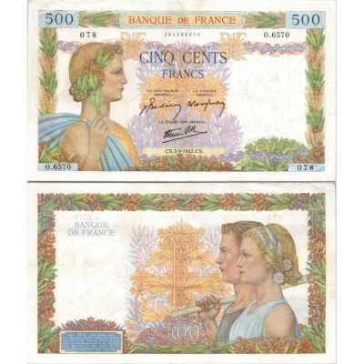 500 Francs La Paix - 3/09/1942 - F.32.39 - Alph 6570 - SUP