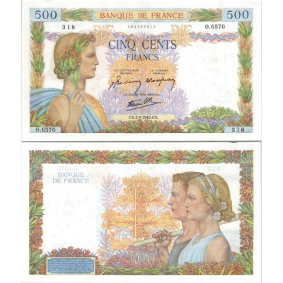 500 Francs La Paix - 3/09/1942 - F.32.39 - Alph 6570 - SUP