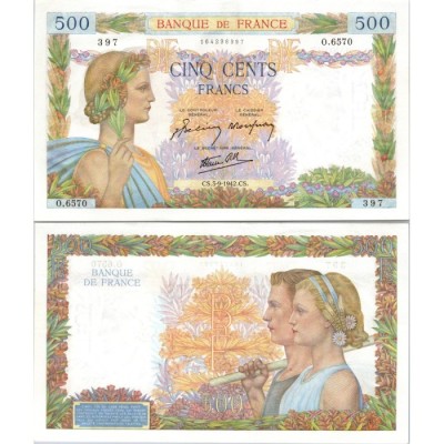 500 Francs La Paix - 3/09/1942 - F.32.39 - Alph 6570 - SUP
