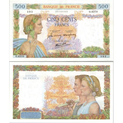 500 Francs La Paix - 3/09/1942 - F.32.39 - Alph 6570 - SUP