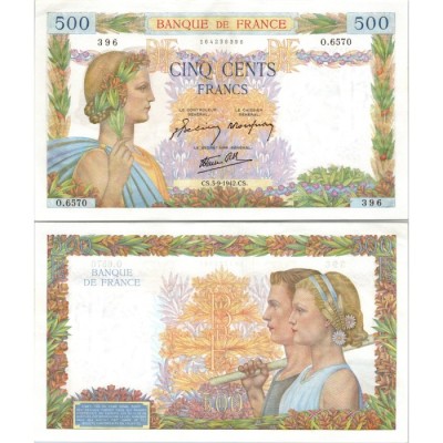 500 Francs La Paix - 3/09/1942 - F.32.39 - Alph 6570 - SUP