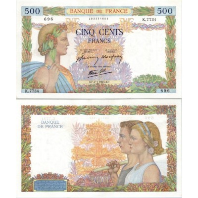 500 Francs La Paix - 7/01/1943 - F.32.44 - Alph 7734 - SPL