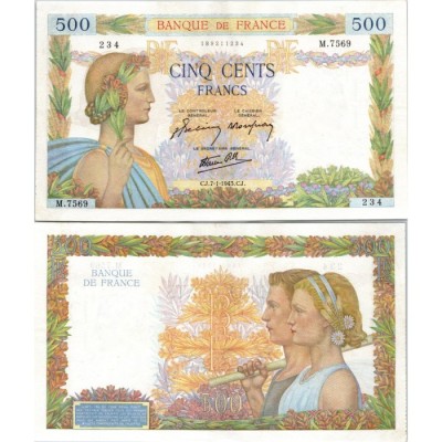 500 Francs La Paix - 7/01/1943 - F.32.44 - Alph 7569 - SUP