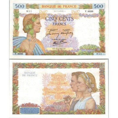 500 Francs La Paix - 12/02/1942 - F.32.29 - Alph 4686 - SPL