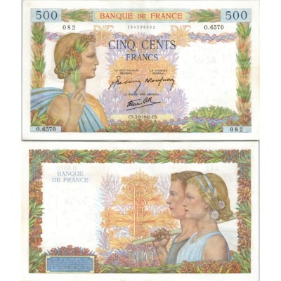 500 Francs La Paix - 3/09/1942 - F.32.39 - Alph 6570 - SUP