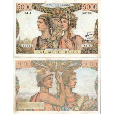 5000 Francs Terre et Mer - 2/10/1952 - F.48.07 - Alph 114 - TTB