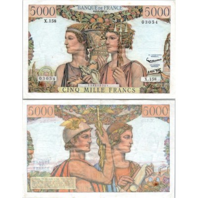 5000 Francs Terre et Mer - 2/05/1957 - F.48.14 - Alph 158 - SPL