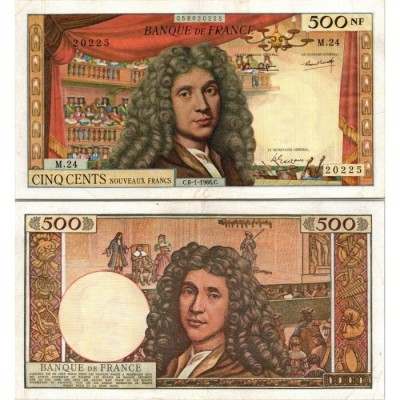 500 Nouveaux Francs Molière - 6/01/1966 - F.60.09 - Alph 24 - SUP