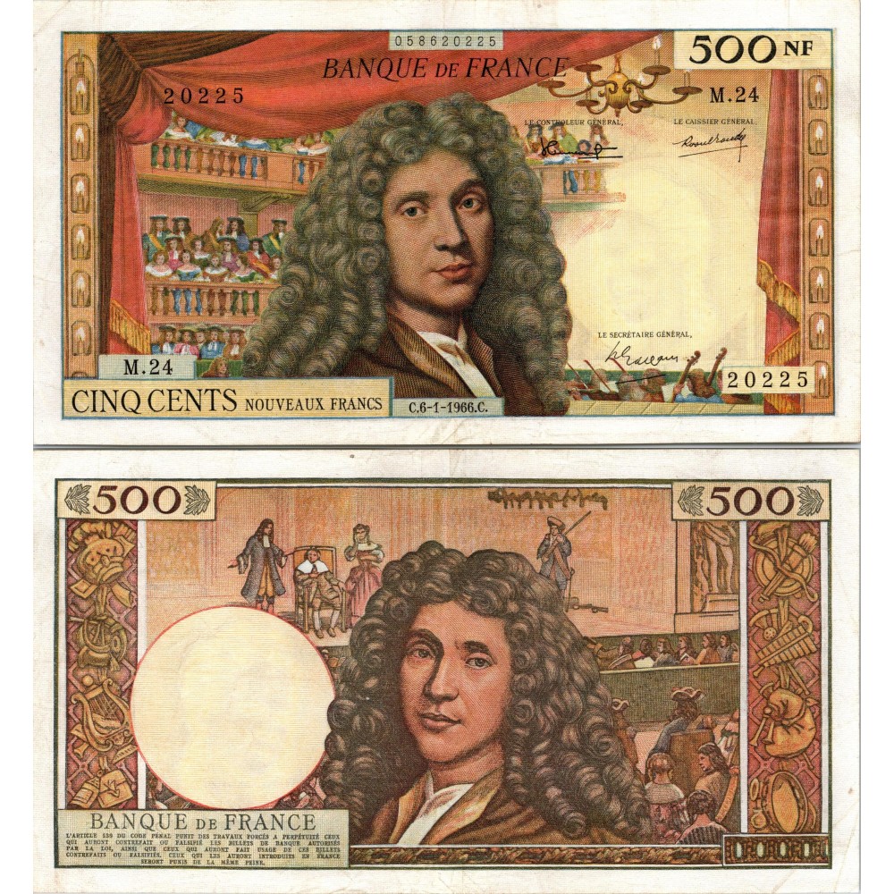 500 Nouveaux Francs Molière - 6/01/1966 - F.60.09 - Alph 24 - SUP