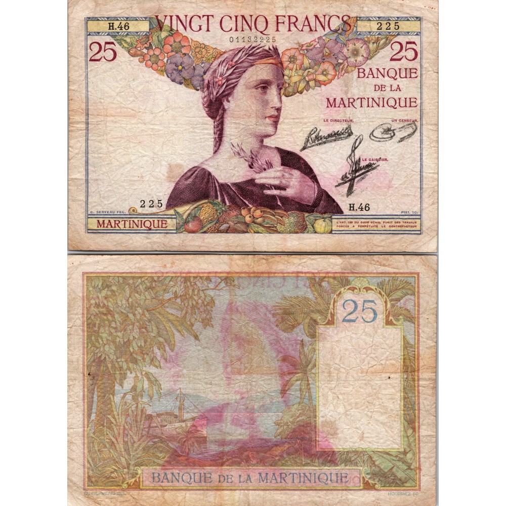 25 Francs -  - Martinique. - Alph 46 - TTB
