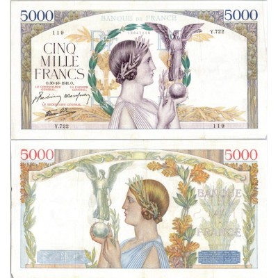 5000 Francs Victoire - 30/10/1941 - F.46.28 - Alph 722 - SUP