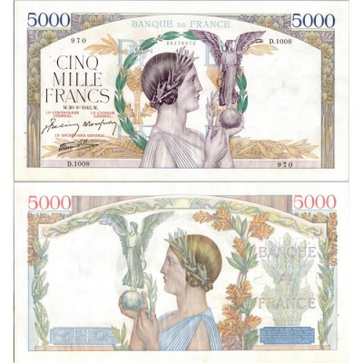 5000 Francs Victoire - 20/08/1942 - F.46.40 - Alph 1008 - SPL