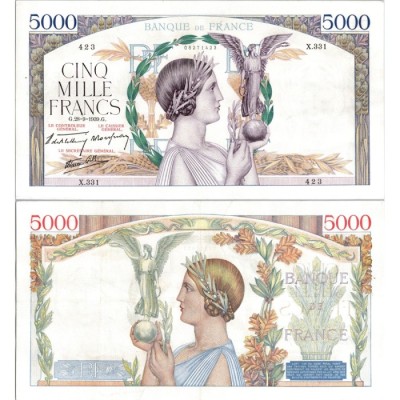 5000 Francs Victoire - 28/09/1939 - F.46.12 - Alph 331 - SPL