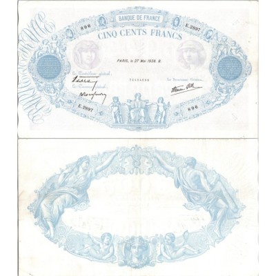 500 Francs Bleu et Rose - 27/05/1938 - F.31.12 - Alph 2897 - SUP