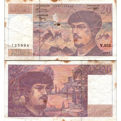 20 Francs Debussy - 1997 - F.66TER.02 - Alph 052 - TB