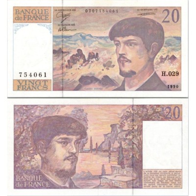 20 Francs Debussy - 1990 - F.66BIS.01 - Alph 029 - SPL