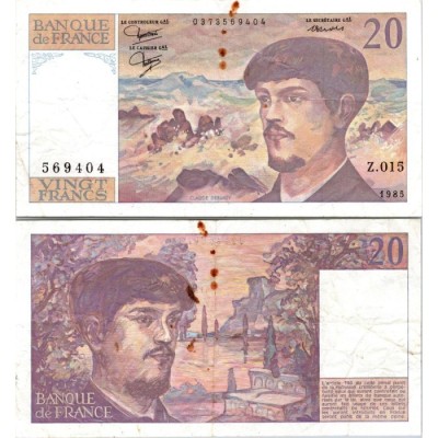 20 Francs Debussy - 1985 - F.66.06 - Alph 015 - TB