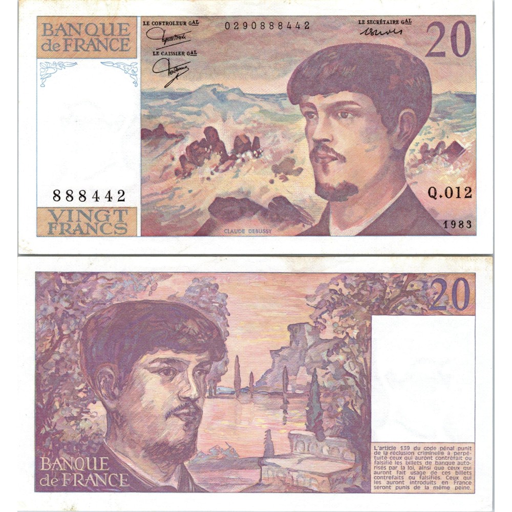 20 Francs Debussy - 1983 - F.66.04 - Alph 012 - SPL