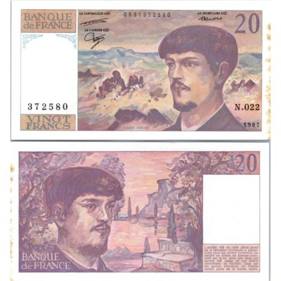 20 Francs Debussy - 1987 - F.66.08 - Alph 022 - SUP